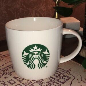 Starbucks Coffee MUG 2016 White with Green Siren Mermaid Logo 14 oz Cup